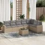 Garden sofa set with beige cushions 8 pcs PE rattan by , Modular outdoor sofas - Ref: Foro24-3251396, Price: 539,58 €, Discou...