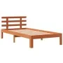 Estructura cama con cabecero madera pino marrón cera 90x190 cm de , Camas y somieres - Ref: Foro24-844267, Precio: 73,51 €, D...