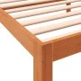 Bed frame with wax brown pine wood headboard 90x200 cm by , Beds and slatted bases - Ref: Foro24-844271, Price: 74,54 €, Disc...