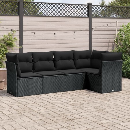 5-teiliges Gartenmöbel-Set und schwarze synthetische Rattankissen von , Gartensets - Ref: Foro24-3249434, Preis: 356,57 €, Ra...