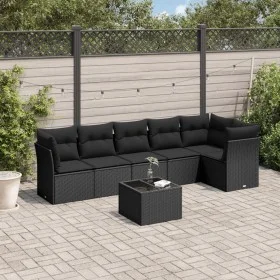 7-piece garden dining set and black synthetic rattan cushions by , Garden sets - Ref: Foro24-3249504, Price: 435,89 €, Discou...