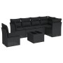7-teiliges Garten-Essset und schwarze Kissen aus synthetischem Rattan von , Gartensets - Ref: Foro24-3249544, Preis: 449,66 €...