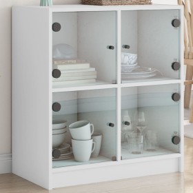Beistellschrank mit weißen Glastüren 68x37x75,5 cm von , Sideboards - Ref: Foro24-836378, Preis: 67,35 €, Rabatt: %