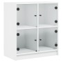 Beistellschrank mit weißen Glastüren 68x37x75,5 cm von , Sideboards - Ref: Foro24-836378, Preis: 67,35 €, Rabatt: %