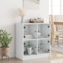 Beistellschrank mit weißen Glastüren 68x37x75,5 cm von , Sideboards - Ref: Foro24-836378, Preis: 67,35 €, Rabatt: %