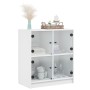 Beistellschrank mit weißen Glastüren 68x37x75,5 cm von , Sideboards - Ref: Foro24-836378, Preis: 67,35 €, Rabatt: %