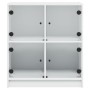 Beistellschrank mit weißen Glastüren 68x37x75,5 cm von , Sideboards - Ref: Foro24-836378, Preis: 67,35 €, Rabatt: %