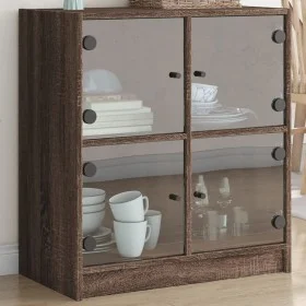 Zusatzgarderobe mit eichenbraunen Glastüren 68x37x75,5 cm von , Sideboards - Ref: Foro24-836384, Preis: 77,82 €, Rabatt: %