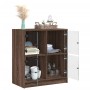 Zusatzgarderobe mit eichenbraunen Glastüren 68x37x75,5 cm von , Sideboards - Ref: Foro24-836384, Preis: 78,76 €, Rabatt: %