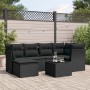 7-teiliges Garten-Essset und schwarze Kissen aus synthetischem Rattan von , Gartensets - Ref: Foro24-3217955, Preis: 422,00 €...