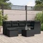 7-teiliges Garten-Essset und schwarze Kissen aus synthetischem Rattan von , Gartensets - Ref: Foro24-3217955, Preis: 430,41 €...