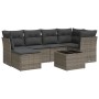 7-piece garden sofa set with gray PE rattan cushions by , Garden sets - Ref: Foro24-3217960, Price: 395,86 €, Discount: %