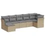 7-piece garden sofa set and beige synthetic rattan cushions by , Garden sets - Ref: Foro24-3217969, Price: 413,09 €, Discount: %