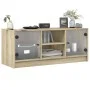 TV cabinet with glass doors Sonoma oak 102x37x42 cm by , TV Furniture - Ref: Foro24-836373, Price: 62,73 €, Discount: %