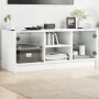 Mueble de TV con puertas de vidrio blanco 102x37x42 cm de , Muebles TV - Ref: Foro24-836371, Precio: 48,24 €, Descuento: %
