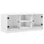 TV-Schrank mit weißen Glastüren 102x37x42 cm von , TV-Möbel - Ref: Foro24-836371, Preis: 48,38 €, Rabatt: %