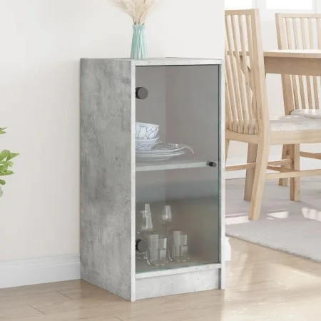Auxiliary cupboard with concrete gray glass doors 35x37x75.5 cm by , Sideboards - Ref: Foro24-836402, Price: 51,26 €, Discoun...