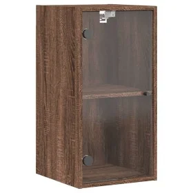 Wandschrank Eiche braun Glastüren 35x37x68,5 cm von , Schließfächer und Lagerschränke - Ref: Foro24-836482, Preis: 50,15 €, R...