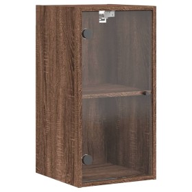 Wandschrank Eiche braun Glastüren 35x37x68,5 cm von , Schließfächer und Lagerschränke - Ref: Foro24-836482, Preis: 50,87 €, R...