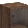 Wall cabinet oak brown glass doors 35x37x68.5 cm by , Lockers and storage cabinets - Ref: Foro24-836482, Price: 50,87 €, Disc...