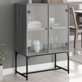 Zusatzgarderobe mit Glastüren in Sonoma-Grau, 69 x 37 x 100 cm von , Sideboards - Ref: Foro24-836551, Preis: 75,48 €, Rabatt: %