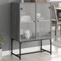 Zusatzgarderobe mit Glastüren in Sonoma-Grau, 69 x 37 x 100 cm von , Sideboards - Ref: Foro24-836551, Preis: 75,48 €, Rabatt: %