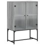 Armario auxiliar puertas de vidrio gris Sonoma 69x37x100 cm de , Aparadores - Ref: Foro24-836551, Precio: 76,35 €, Descuento: %