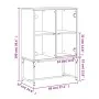 Zusatzgarderobe mit Glastüren in Sonoma-Grau, 69 x 37 x 100 cm von , Sideboards - Ref: Foro24-836551, Preis: 75,48 €, Rabatt: %