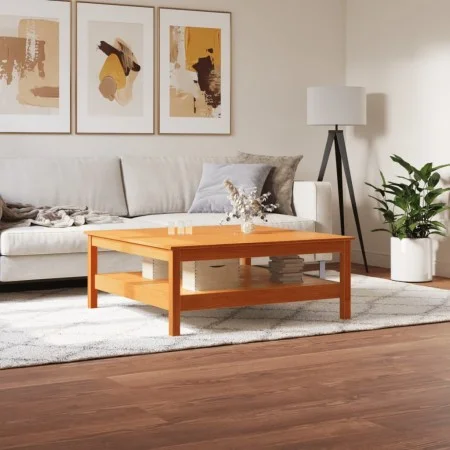 Solid wax brown pine wood coffee table 100x100x40 cm by , Coffee table - Ref: Foro24-844470, Price: 130,10 €, Discount: %