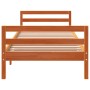 Estructura de cama madera maciza de pino marrón cera 90x200 cm de , Camas y somieres - Ref: Foro24-844485, Precio: 105,25 €