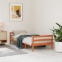 Wax brown solid pine wood bed frame 90x190 cm by , Beds and slatted bases - Ref: Foro24-844487, Price: 102,75 €, Discount: %