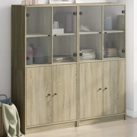 Estantería con puertas madera roble Sonoma 136x37x142 cm de , Librerías y estanterías - Ref: Foro24-3206526, Precio: 266,18 €...
