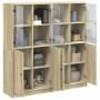 Regal mit Türen aus Sonoma-Eichenholz, 136 x 37 x 142 cm von , Bücherregale und Regale - Ref: Foro24-3206526, Preis: 269,99 €...
