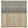 Estantería con puertas madera roble Sonoma 136x37x142 cm de , Librerías y estanterías - Ref: Foro24-3206526, Precio: 269,99 €...