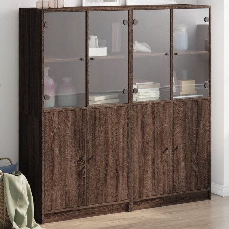 Regal mit Türen aus eichenbraunem Holz, 136 x 37 x 142 cm von , Bücherregale und Regale - Ref: Foro24-3206530, Preis: 252,89 ...