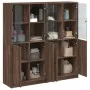 Regal mit Türen aus eichenbraunem Holz, 136 x 37 x 142 cm von , Bücherregale und Regale - Ref: Foro24-3206530, Preis: 249,66 ...