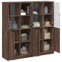Regal mit Türen aus eichenbraunem Holz, 136 x 37 x 142 cm von , Bücherregale und Regale - Ref: Foro24-3206530, Preis: 252,89 ...
