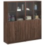 Regal mit Türen aus eichenbraunem Holz, 136 x 37 x 142 cm von , Bücherregale und Regale - Ref: Foro24-3206530, Preis: 252,89 ...