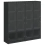 Schwarzes Regal aus Holzwerkstoff mit Türen, 136 x 37 x 142 cm von , Bücherregale und Regale - Ref: Foro24-3206518, Preis: 25...