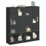Schwarzes Regal aus Holzwerkstoff mit Türen, 136 x 37 x 142 cm von , Bücherregale und Regale - Ref: Foro24-3206518, Preis: 25...