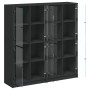 Black engineered wood shelving unit with doors 136x37x142 cm by , Bookcases and shelves - Ref: Foro24-3206518, Price: 256,52 ...