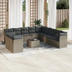 12-piece garden sofa set with gray synthetic rattan cushions by , Garden sets - Ref: Foro24-3217890, Price: 759,18 €, Discoun...
