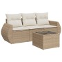 Garden sofa set with cushions 4 pieces beige synthetic rattan by , Garden sets - Ref: Foro24-3221067, Price: 300,35 €, Discou...