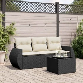 4-teilige Gartensofagarnitur mit schwarzen synthetischen Rattankissen von , Gartensets - Ref: Foro24-3221065, Preis: 274,50 €...