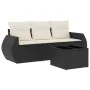 4-piece garden sofa set with black synthetic rattan cushions by , Garden sets - Ref: Foro24-3221065, Price: 274,50 €, Discoun...