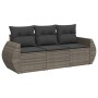 3-teilige Gartensofagarnitur und graue synthetische Rattankissen von , Gartensets - Ref: Foro24-3221059, Preis: 217,49 €, Rab...