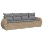 Gartensofa-Set mit Kissen, 4-teilig, beiges synthetisches Rattan von , Gartensets - Ref: Foro24-3221078, Preis: 268,81 €, Rab...
