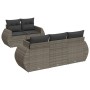 6-teiliges Gartenmöbel-Set und graue synthetische Rattankissen von , Gartensets - Ref: Foro24-3221099, Preis: 435,06 €, Rabat...