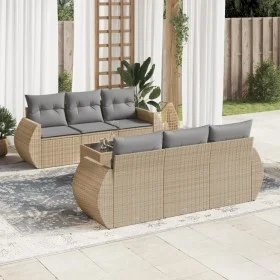 7-piece garden sofa set and beige synthetic rattan cushions by , Garden sets - Ref: Foro24-3221108, Price: 503,47 €, Discount: %