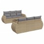 7-teiliges Gartensofa-Set und beigefarbene synthetische Rattankissen von , Gartensets - Ref: Foro24-3221108, Preis: 479,33 €,...